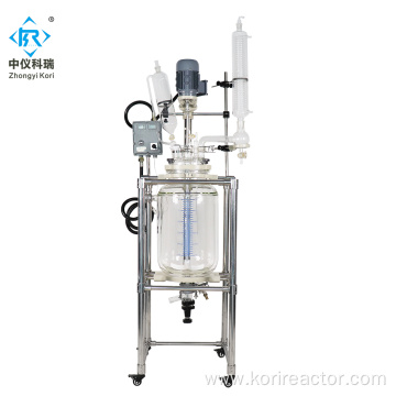 SF-50L glass reactor 50 liter jacketed